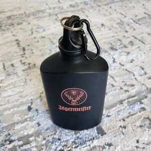 Jägermeister Black and orange flask / canteen with Carabiner